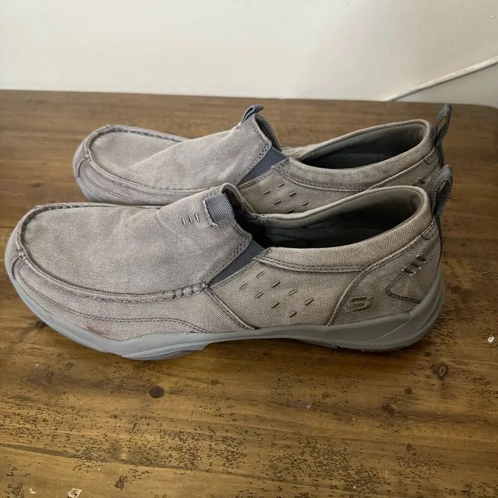Skechers Creston Moseco Shoes Mens Sz 11.5 Charcoal Gray Relaxed Fit Slip On